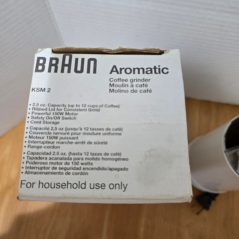 Braun Aromatic Coffee Grinder Unisex OS White Excellent KSM 2 150W Blade Grinder - Picture 8 of 9